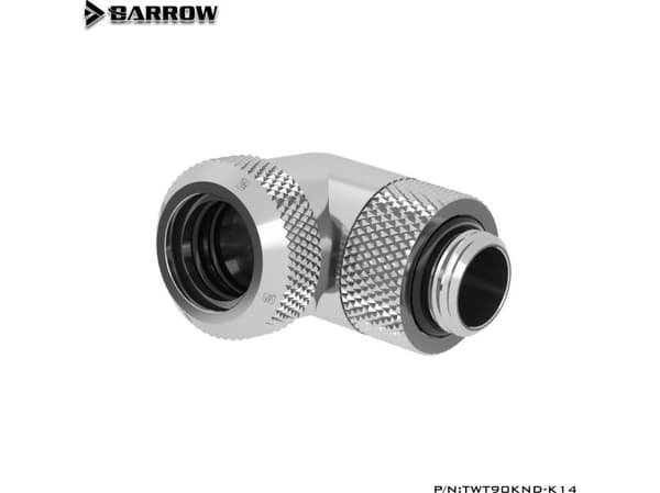 Barrow Multi-Link adaptertilkobling 90° G1/4" AG til 14 mm AD hardtube - dreibar, sølv