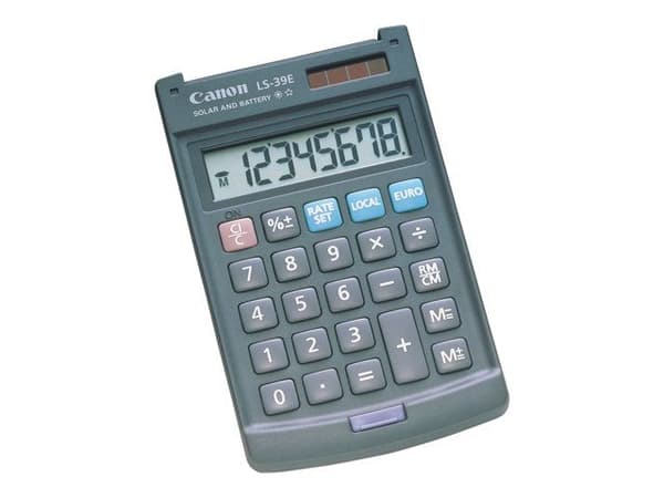 Canon LS-39E - Lommekalkulator - 8 sifre - solpanel, batteri - mørk grå