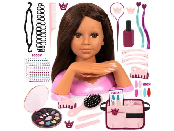 Charlene Magic Nails sminkhode og negler - brunette, 27 cm