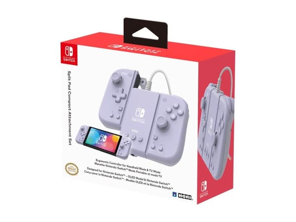 HORI Split Pad Compact - Spelkontroll - lavendel - för Nintendo Switch, Nintendo Switch OLED