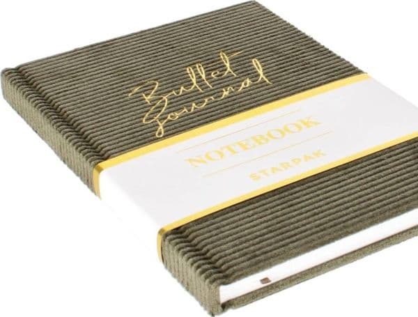 Notatbok A5/80K fløyel oliven