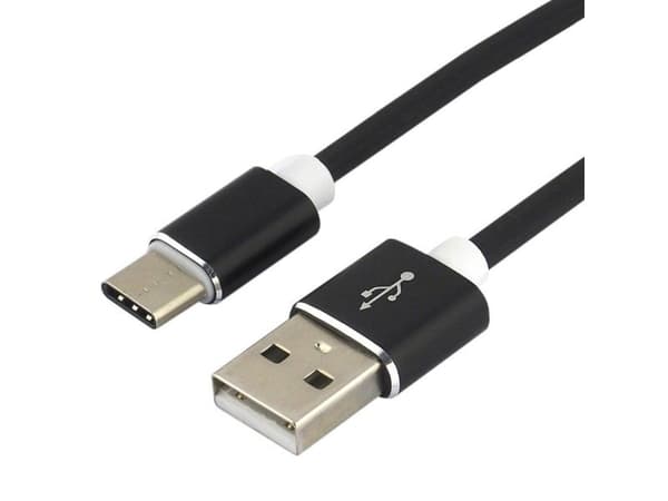 everActive USB-C-kaapeli 1m - musta, silikoni, pikalataustuki, 3A - CBS-1CB