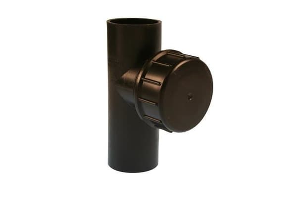 75 mm x 90° Renserør med dæksel sort PEH Geberit