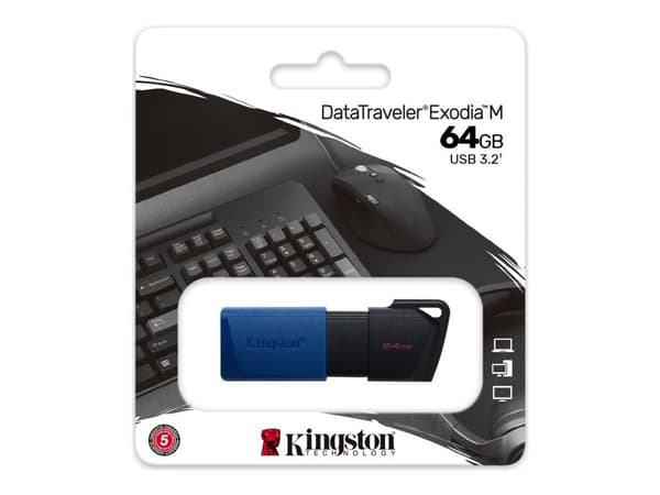 Kingston DataTraveler Exodia M - USB-flashstasjon - 64 GB - USB 3.2 Gen 1