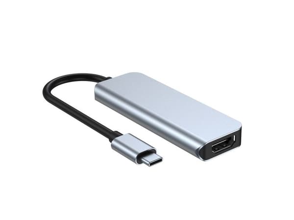 HUB Tech-Protect V2 4-i-1 USB-C - USB-A 3.0 / USB-A 2.0 / USB-C / HDMI - grå