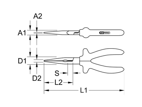 KS Tools 117.1291, Stål, 200 mm