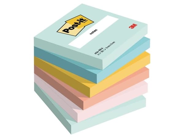 Sticky notes Post-it Beachside BxL 76 x 76 mm blandade förpackning med 6 st