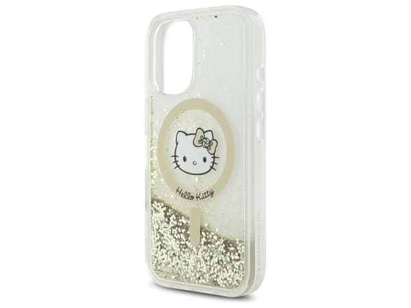 Hello Kitty Liquid Glitter Fever MagSafe iPhone 16-deksel - gull