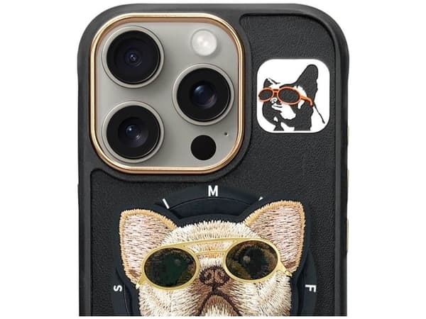 Etui Nimmy Glasses Cool Cat do iPhone 16  Pro czarny