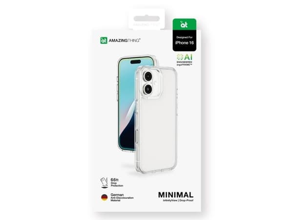 AMAZINGTHING Minimalt silikonfodral för iPhone 16 - Klar