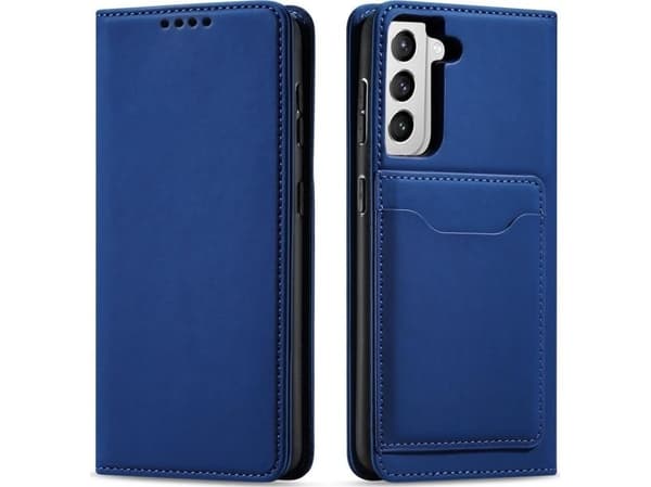 Magnetisk kortholder til Samsung Galaxy S22 + (S22 Plus) – Pouch Wallet – Blå
