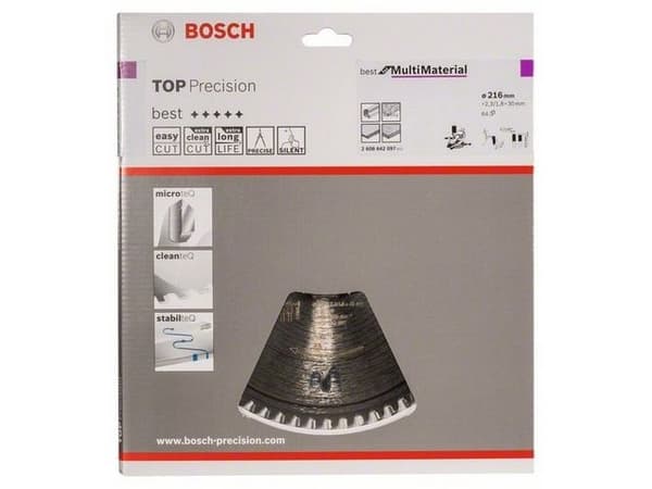 Bosch Best for Multi Material Top Precision - Sirkelformet sagblad - for multiformål - 216 mm - 64 tenner