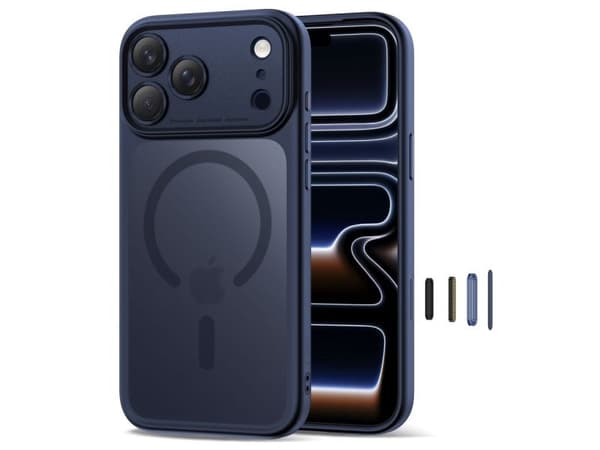 Tech-Protect Magpeak Magsafe CC-etui til iPhone 17 Pro - Matt navy blue
