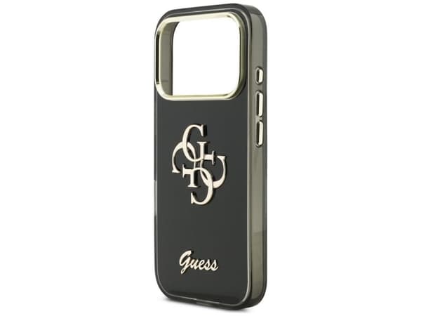 Guess IML 4G Script metalldeksel for iPhone 17 Pro - svart