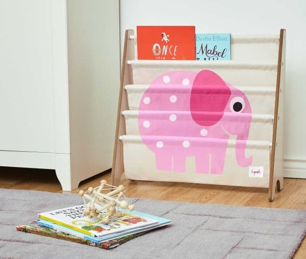 3 Sprouts bokhylleställ elefant rosa