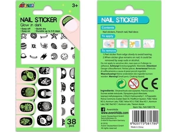 Glow nagelstickers - Cosmos 38 st