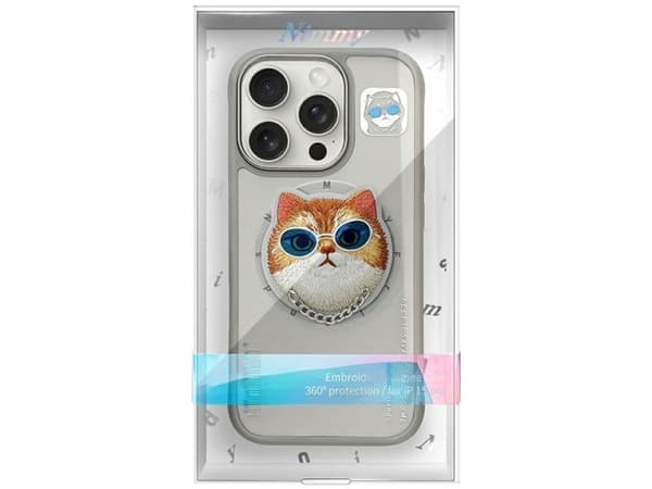 Nimmy Glasses Cool Cat MagSafe Case for iPhone 16 Pro Max - Gray