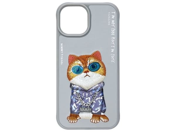 Nimmy iPhone 15 6,1" deksel grå/grå - Cool Cat