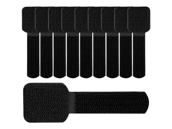 LTC WALL STRAPS - Kabelhållare - bordsmontering, väggmontering - 9 cm - svart (paket om 10)