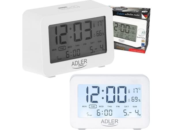 Adler AD 1196W batteridriven väckarklocka