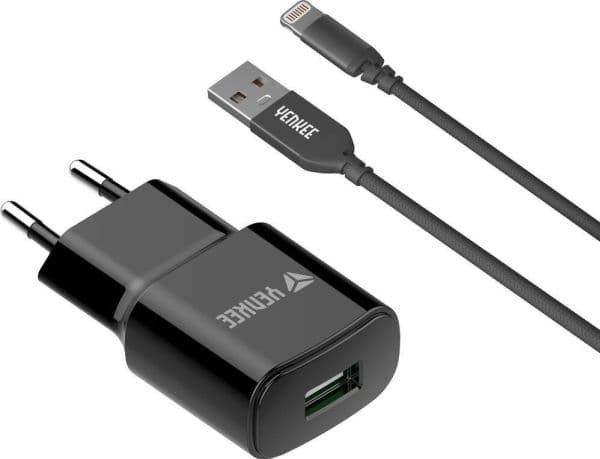 USB-nettlader + Lightning-kabel 1 meter USB A 12W 2,4A