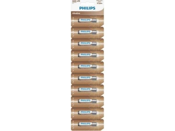 Philips AAA-batteri LR03 10 stk alkalisk