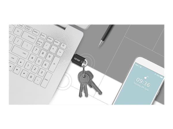 Lexar JumpDrive V40 - USB-flashdrive - 64 GB - USB 2.0 - sort