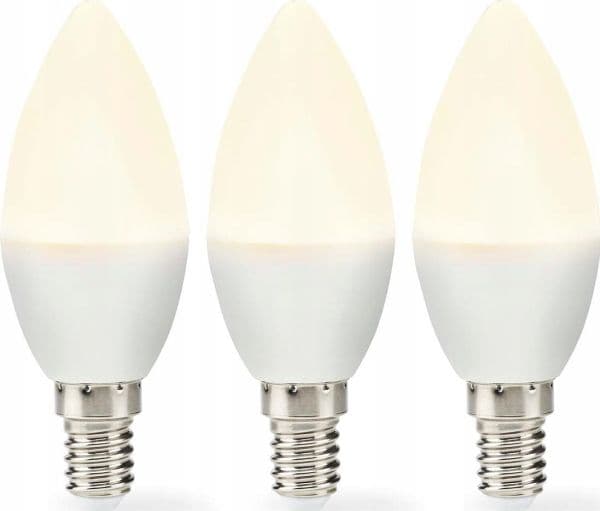 Nedis LBE14C352P3, 4,9 W, 42 W, E14, 470 lm, 15000 timer, Varm hvit