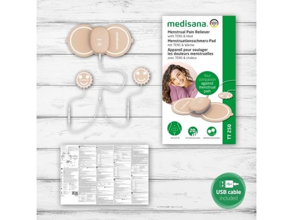 Medisana TT 250, 43 ° C, 100 hz, 35 Vpp, Biphasic rectangular pulses, 75 ps, Beige