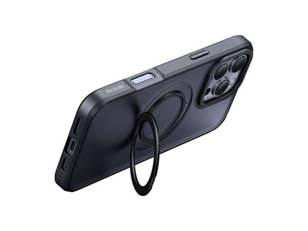 McDodo PC-4933 MagSafe-deksel til iPhone 16 Pro Max med stativ (sort)