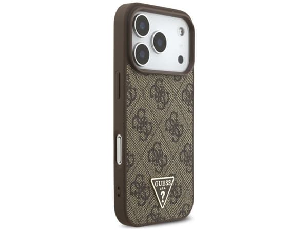 Guess 4G Strap Triangle Logo MagSafe case for iPhone 17 Pro - brown