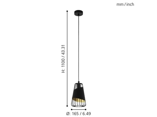 EGLO AUSTELL RIIPUS Ø165 MUSTA