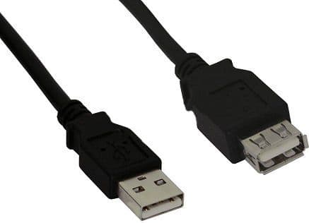 InLine 4043718111077, 5 m, USB A, USB A, USB 2.0, Hankjønn/hunkjønn, Svart