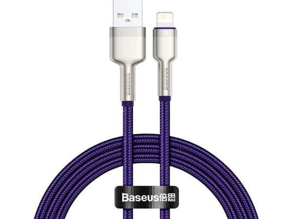 USB-Lightning-kaapeli Baseus Cafule, 2.4A, 1m (violetti)