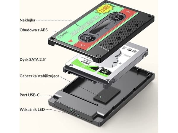ORICO HDD/SSD-KAAPPI 2.5" SATA / USB-C