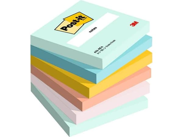 Sticky notes Post-it Beachside BxL 76 x 76 mm blandade förpackning med 6 st