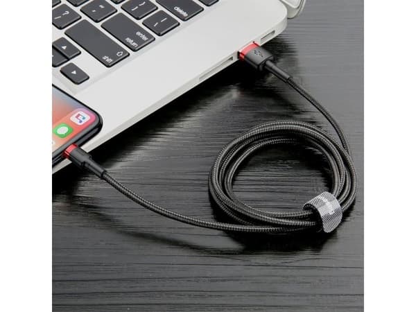 Baseus CALKLF-A19, 0,5 m, USB A, Lightning, Hankjønn, Hankjønn, Svart