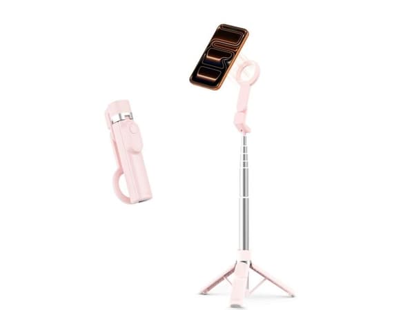 Selfiestick 4-pack TECH-PROTECT L11S Magsafe Bluetooth stativ rosa