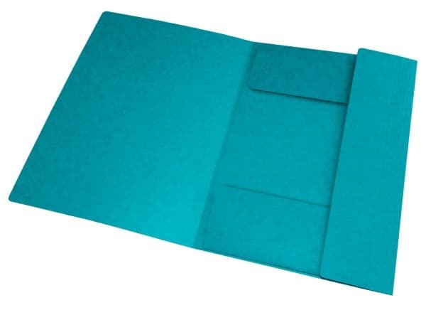 Elastisk pärm 3 flikar Oxford TOPFILE+ m. tryck A4 turkos