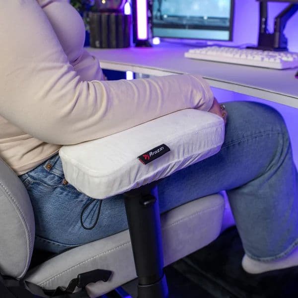 Arozzi - Memory Foam Armrest Pads - White