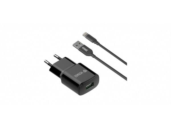 USB-nettlader + Lightning-kabel 1 meter USB A 12W 2,4A