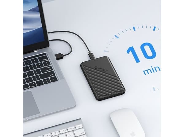 2,5" HDD/SSD USB-C 3.1 6Gbps -tallennusteline - musta