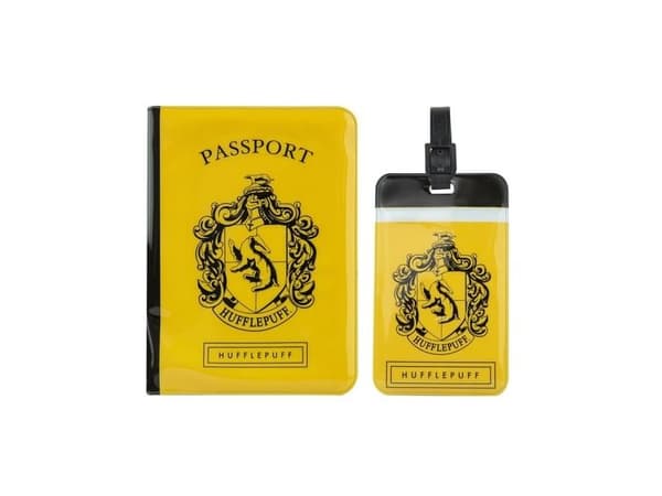 Hufflepuff bagageetikett och passfodral