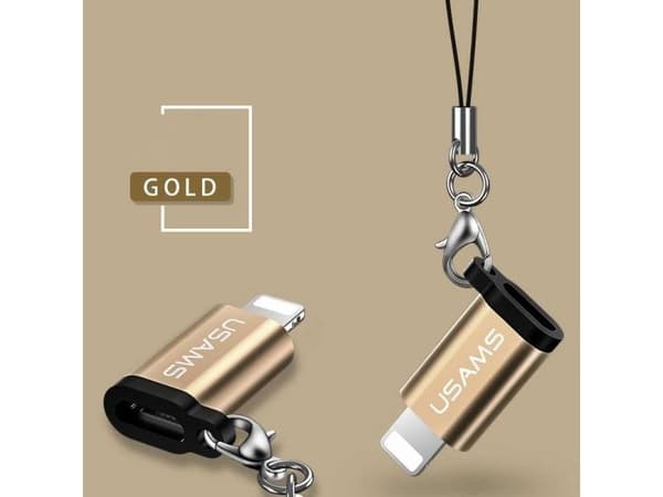 USB-adapter Usams Lightning till microUSB, guld (SJ152ML02)