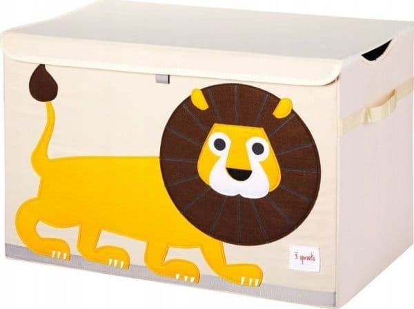 3 Sprouts förvaringsbox med lock, låg, lejon