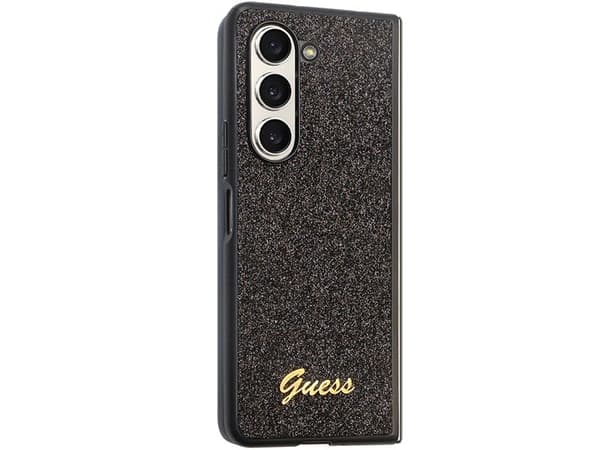 Guess glitter script-skal för Samsung Galaxy Z Fold 5 - svart