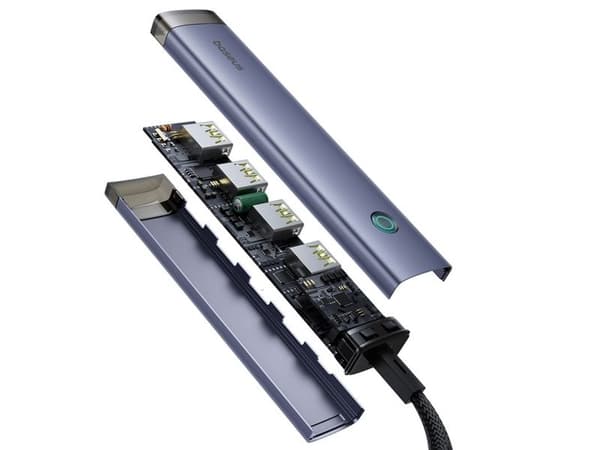 Baseus UltraJoy Series USB-A/USB-C hub 4xUSB-A 3.1 1xUSB-C 5V - gray