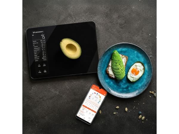 Wozinsky WIK-16 smart köksvåg med digital display, Bluetooth-app - svart