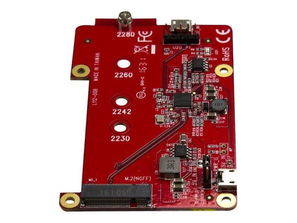 Startech Raspberry Pi Board - USB 2.0 480Mbps - USB to M.2 SATA Converter - USB to SATA Raspberry Pi SSD (PIB2M21) - Diskkontroller - M.2 Card - US...