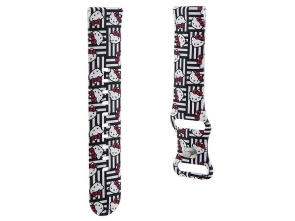 Hello Kitty Silicone Heads &amp; Stripes universal 22mm strap - black